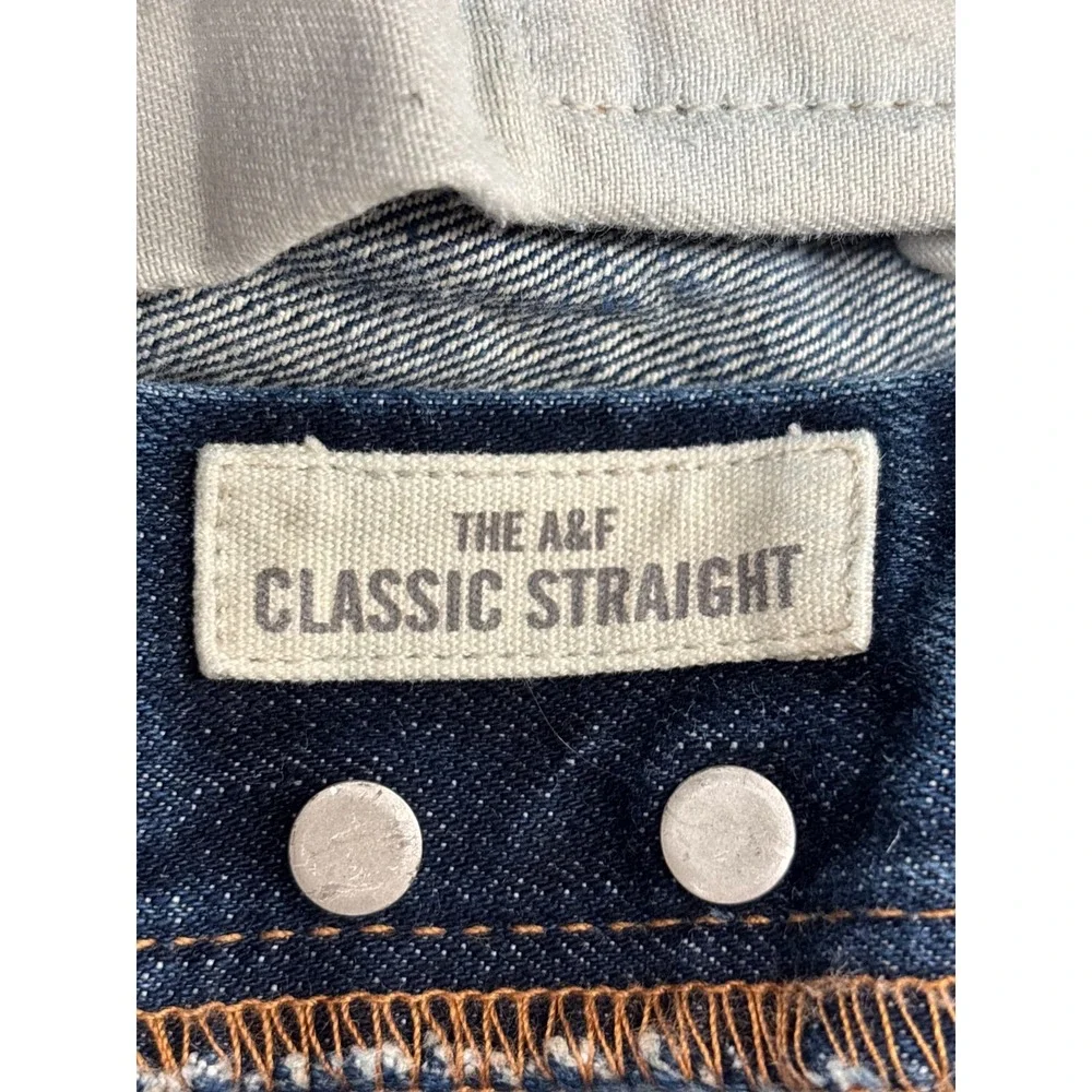 Abercrombie & Fitch Mens Blue Classic Straight Distressed Jeans 30x31 Vintage
